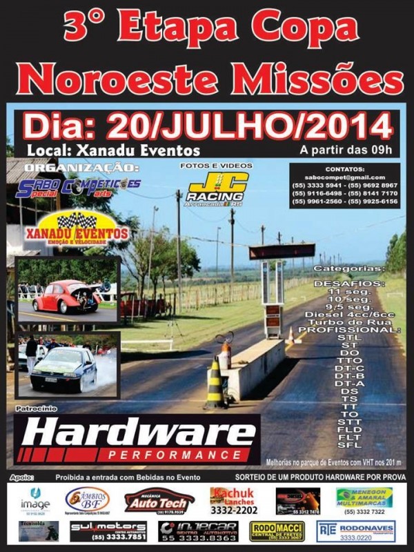3ª Etapa Copa Noroeste Missões de Arrancada 2014