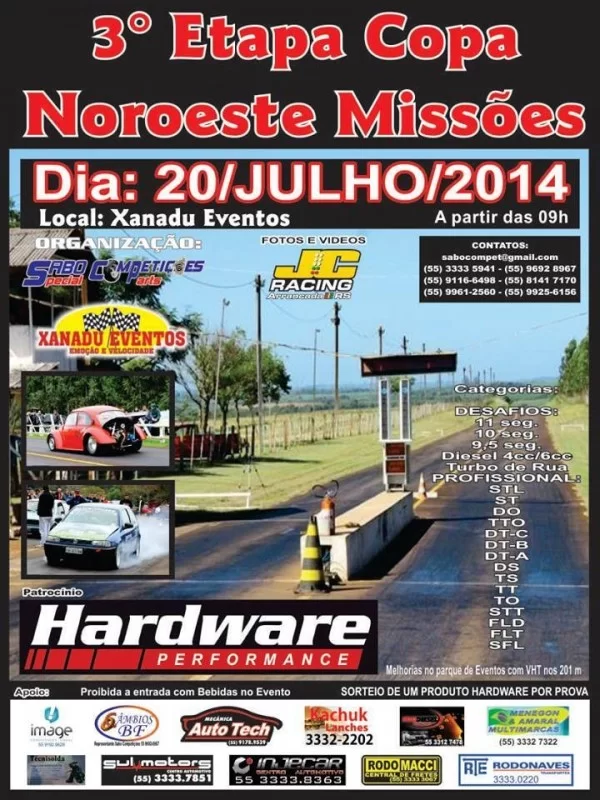 3ª Etapa Copa Noroeste Missões de Arrancada 2014