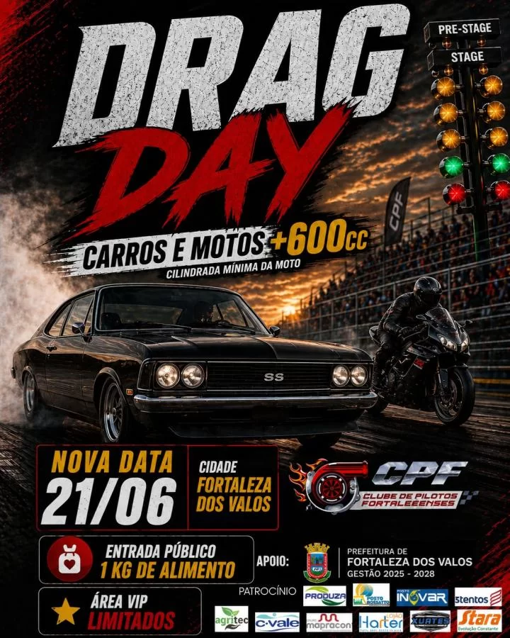 Drag Day de Arrancada 2026 - Fortaleza dos Valos/RS